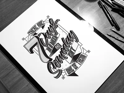 Someday Lettering art calligraphy design graphic design hand lettering illustrator inspiration lettering letters motivation paper pen photoshop poster print someday t shirt typography vector vintage