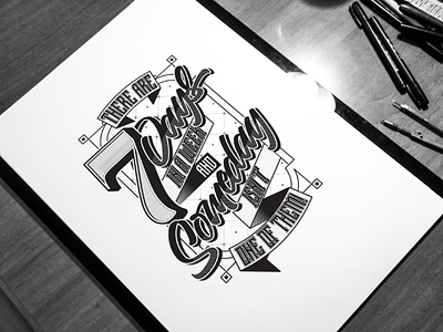 Someday Lettering art calligraphy design graphic design hand lettering illustrator inspiration lettering letters motivation paper pen photoshop poster print someday t shirt typography vector vintage