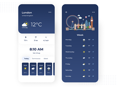 Weather design Ui app #2 app blue branding design element illustration logo mobile mobile app ui ux