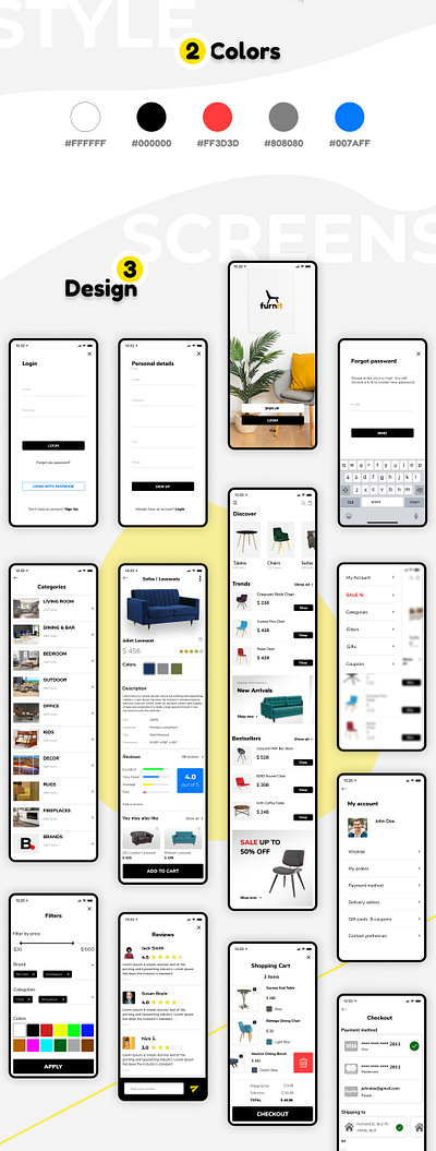 Online furniture store app design app app design design furniture mobile online store ui ux