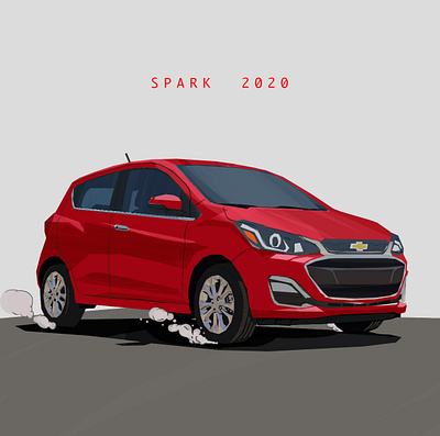 Spark 2020 automotive car chevrolet illsutration sketch spark