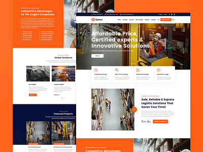 Optime Modern cargo delivery service industry logistics company moving company wordpress theme shipment shipping company transport company transport wordpress theme transportation trucking wordpress theme ui ux ux design warehouse web web design webdesign website website design