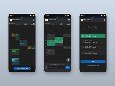 Calendar iMessage Extension - Dark mode app calender dark dark mode design extension imessage mobile planner schedule