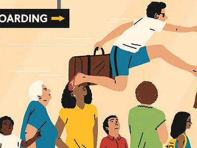 Frequent Flyers character digital editorial folioart humour illustration michael parkin travel web