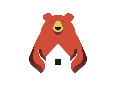 Logo Animation 2d animation animation 2d animation after effects bear bear protects house hug illustration logo animation vector animation