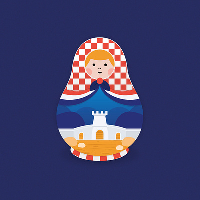 Croatia Matryoshka croatia illustration russia2018 russian doll