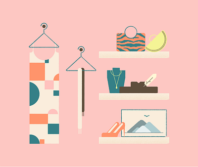 Fashion Closet design illustration minimal vector