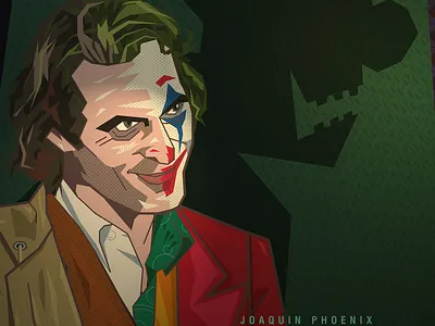 joker clown crime illustration joaquin phoenix joker patterns portrait vector