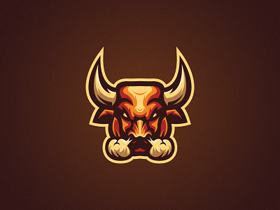 Bull angry bull horns logo mascot