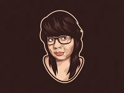 Fanny eyes glasses hair illustration lips portrait vector