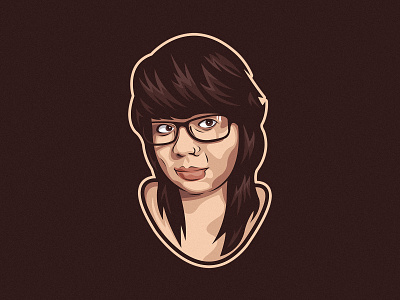 Fanny eyes glasses hair illustration lips portrait vector