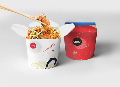 Q&O Food Box v.1 brand design branding design illustration logo package design packaging packaging design pattern vector