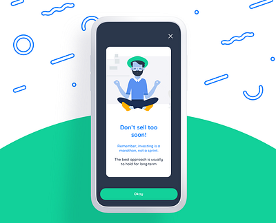 Character meditating - Investment App app character design characters financial fintech invest investment meditate stocks ui