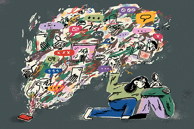 New York Times art cyberbully editorial illustration illustration mentalhealth new york times nyt pencil tech texture