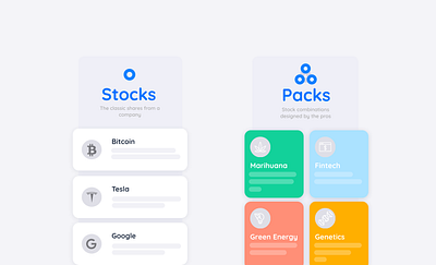 Types of investments - Investment App app design financial fintech invest investment stocks ui