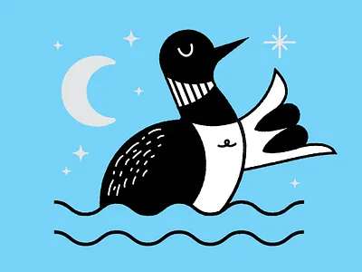 Stay Loose illustration loon minnesota moon night