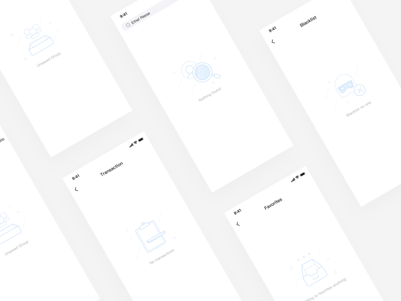 Default Page Design app default empty page illustration moving ui
