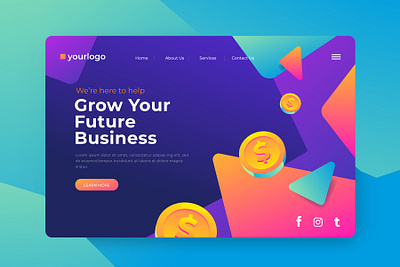 landing page app art branding icon illustration illustrator logo mountain typography ui ux vector web