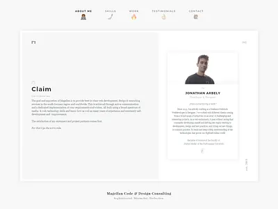 Freelancer Flyer - About me - Page II about aboutme card design emoji flyer freelancer magellan minimalist portfolio presentation presentation design print representation sophisticated ui white