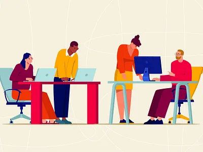 People working at the office