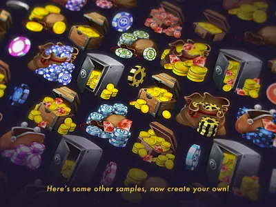 VOKR - Coins Generator assets blackjack chips coins download freebie game game art game design gamedsgn gaming icon icon set photoshop poker psd token