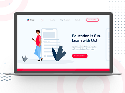 Ntapi Landing page design ui uiux vector