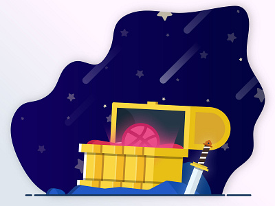 Hello Dribbble! Looks like I found my treasure. design illustration vector