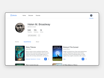 User Profile Page Exploration - Daily UI Challenge 006 app book clean daily ui design explorations inspiration inspirations modern product design reading space ui ux web white