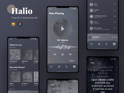 Halio - Free Hi-Fi Wireframing Kit animation animation design app design free freebies illustration interaction ui uikit uiux ux wireframe wireframe kit