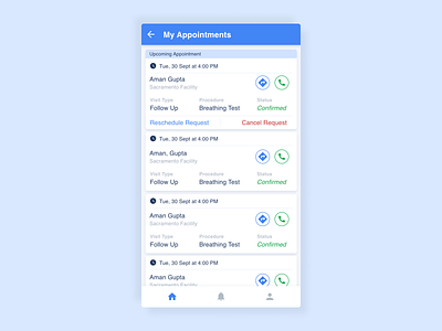 My Appointments App Page Design adobe adobe xd app app design design madewithadobexd ui ux design xd