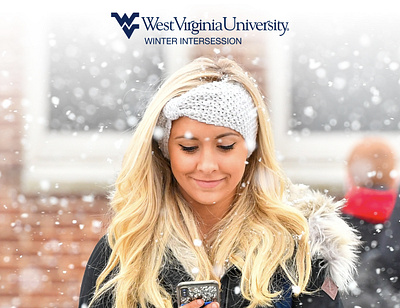 WVU Winter Intersession Information Screen Ad branding design marketing typography vector