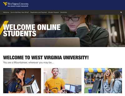 WVU Online Student Resources Website branding design marketing responsive typography web website