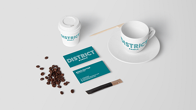 District Bagels branding design logo vector