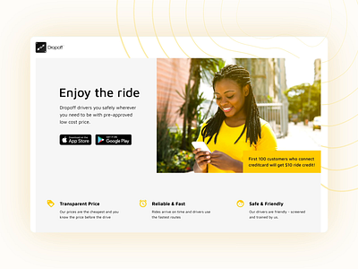 Ridesharing app landing page carpool conversion cro landing page landing page concept landing page design landing page ui landing pages nigeria onepager optimization responsive rideshare sketch taxi taxi app ui web webdesign website design