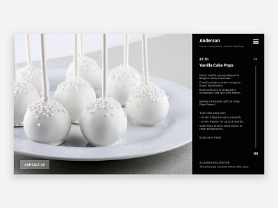 Anderson Cake Bar Website concept creative design graphic design icons landing minimal minimalist typogaphy ui user experience user interface ux web web design webdesign websites