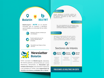 "Boletín.org.mx" Dyptich. Inside brand brand design brand identity branding branding design design flat identity identity branding identity design indesign logo logodesign logos logotype news newsletter print print design vector