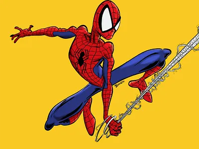 Spidey Illustration adobe photoshop cartoon character design comic digital painting drawing illustration spiderman spidey superhero
