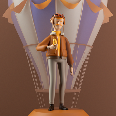 AVIADOR 3d c4d character illustration man octane people persona render vector