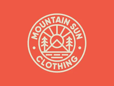 Mountain Sun Badge ⛰️☀️ badge badge design badge logo branding clean icon identity illustration mountain mountains nature pine tree sun sunny sunset tree typography