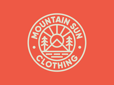 Mountain Sun Badge ⛰️☀️ badge badge design badge logo branding clean icon identity illustration mountain mountains nature pine tree sun sunny sunset tree typography