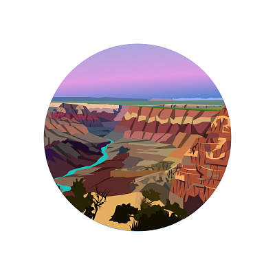 Grand Canyon National Park adobe adobe illustrator art design designer digital art grand canyon grand canyon nps grand canyon nps icon illustration illustrator illustrator cc landscape mountains national park nature vector visual art
