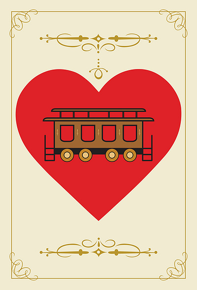 Left my heart in San Francisco on a cable car. design illustration san francisco vector