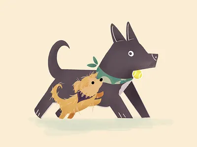 Puppers dog illustration staffy terrier texture