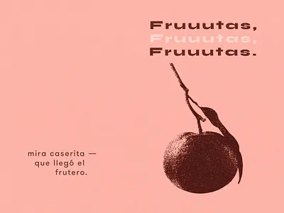 Fruuutas composition design font fruit lyrics mandarin pink pointillism salsa song tangerine typography