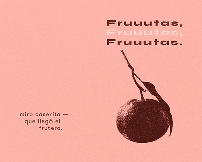 Fruuutas composition design font fruit lyrics mandarin pink pointillism salsa song tangerine typography