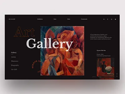 Art Gallery ui ui design web