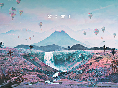 K1D-D1S4STR album artwork band color grain hot air ballon landscape life mountains noise photo manipulation photoshop sky typography