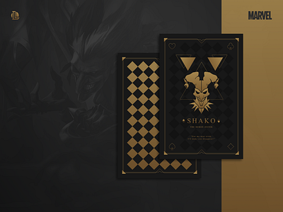 League of Legends - Shako visit card for Weekly Warm-Up champions character comics design dribbbleweeklywarmup game hero joker league of legends leagueoflegends marvel riotgames ui ux visit card warm up warmup weekly weekly warm up