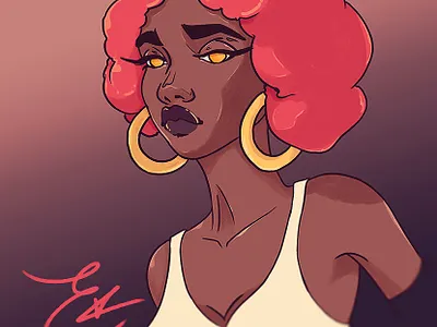 Uh Huh afro anime art beauty character illustration illustration digital jewelry manga melanin mixedmedia photoshop portrait portraiture sketch woman