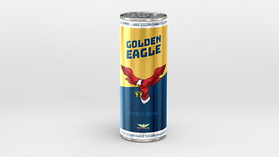 New can design for Golden Eagle Energy Drink can design eagle energy drink golden illustration